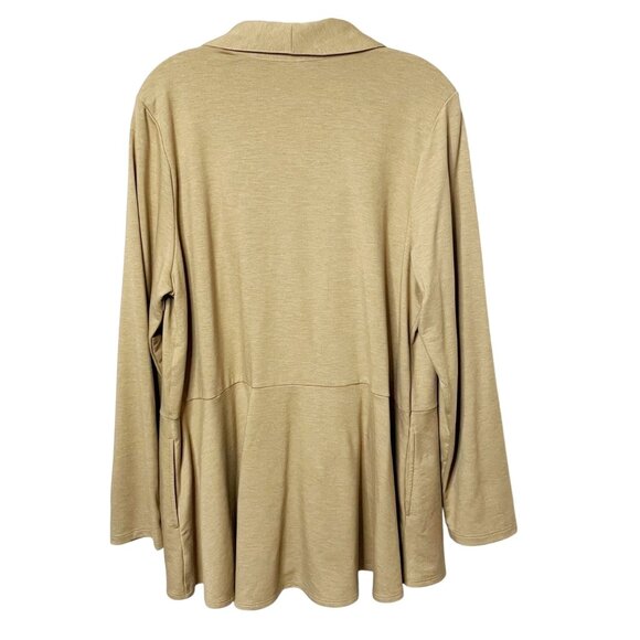 LOGO Lounge By Lorie Goldstein Tan Cardigan Women’s Sz XL Single Button Closure - Picture 2 of 6